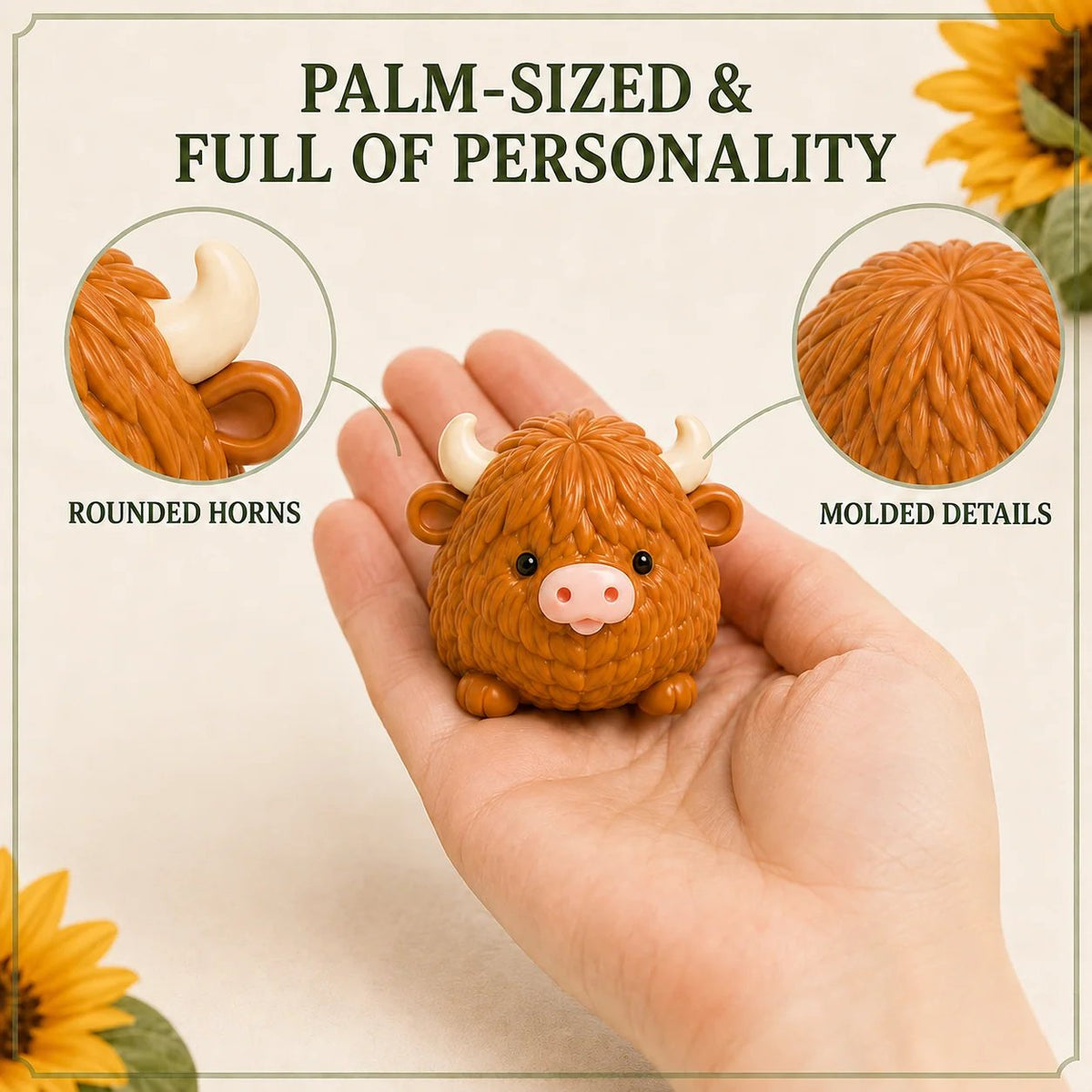 Palm sized Highland Cow squishy