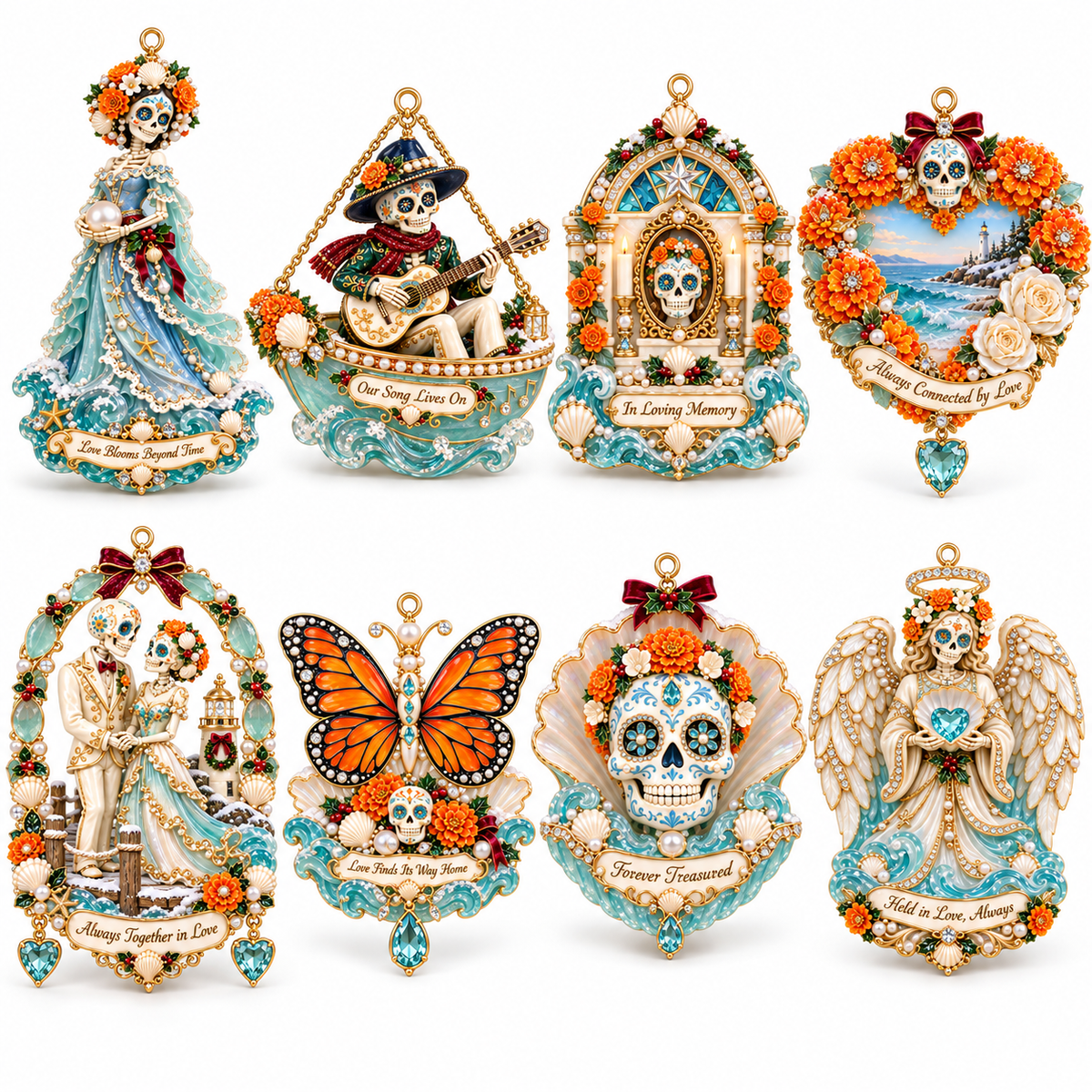 Ocean Day of the Dead ornament collection