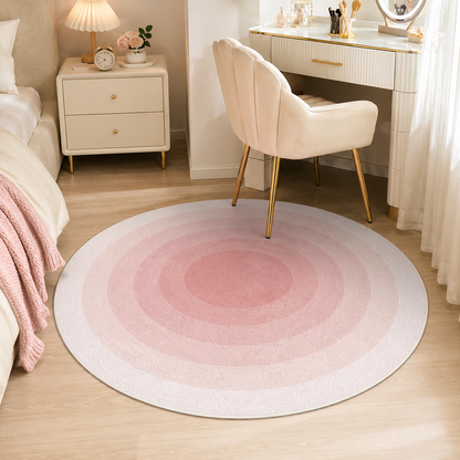 Blush Pink Gradient Round Accent Rug