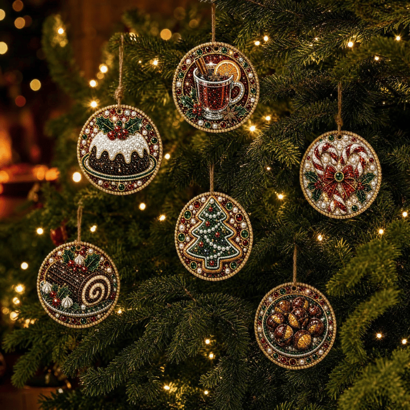 🔥Last Day Promotion!🎄Christmas DIY Diamond Painting Ornaments Kit (6 PCS)🎅