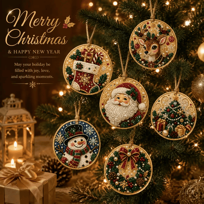 🔥Last Day Promotion!🎄Christmas DIY Diamond Painting Ornaments Kit (6 PCS)🎅
