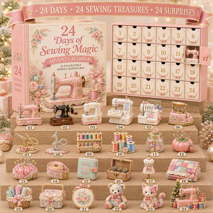 🔥🇺🇸 Limited Edition! 🌟24 Days of Sewing Magic Advent Calendar – Christmas Countdown Gift for Sewing Lovers