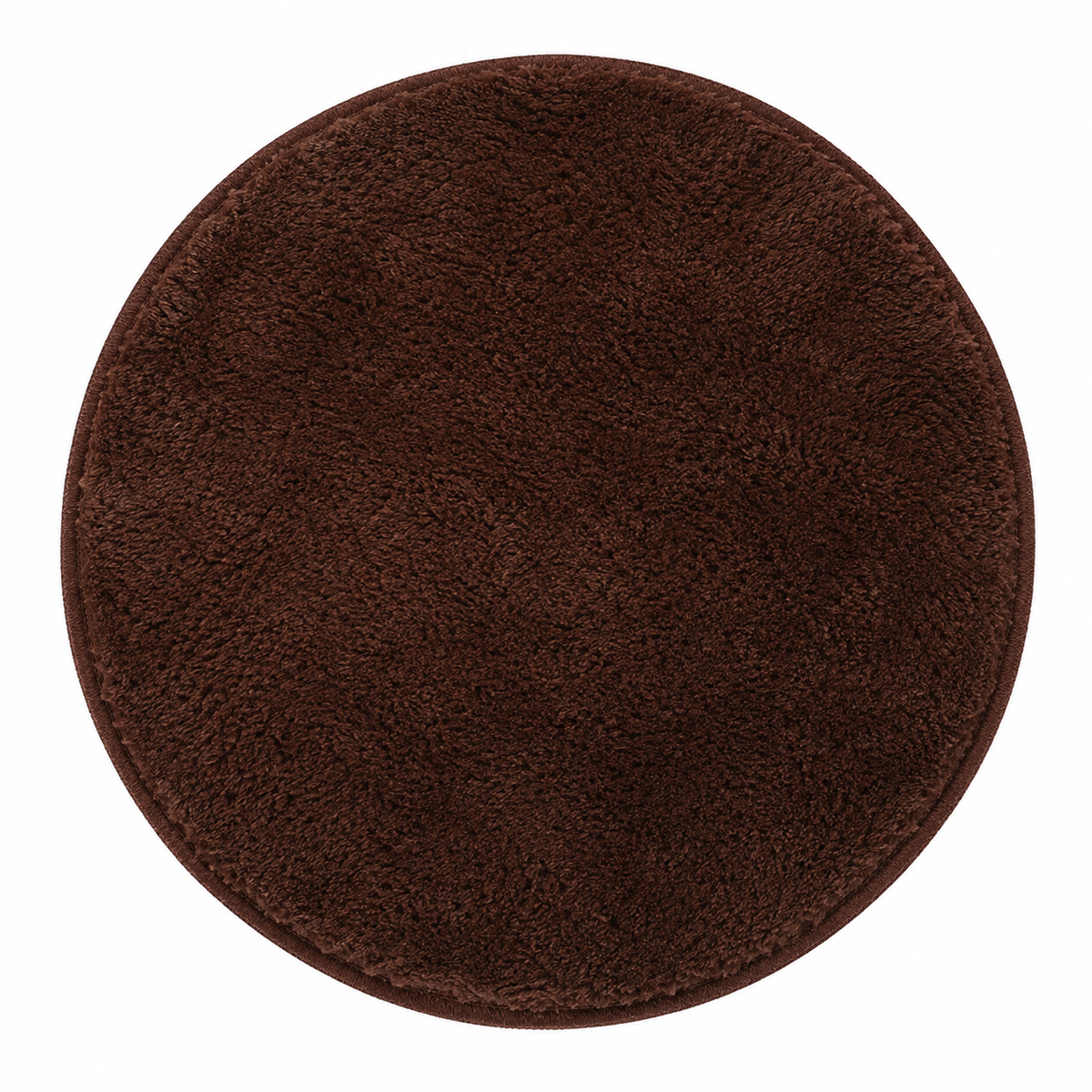 Coffee Brown Round Shag Area Rug