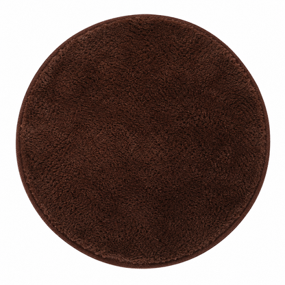 Coffee Brown Round Shag Area Rug