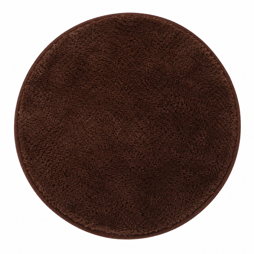 Coffee Brown Round Shag Area Rug