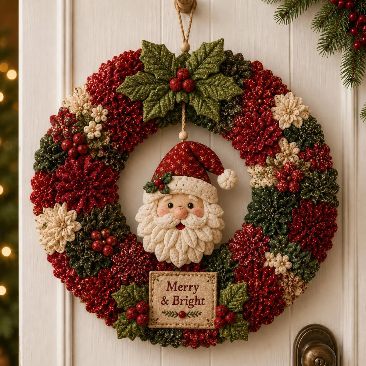 🎀Turn Simple Fabric Pieces Into A Christmas Wreath You Made Yourself.
