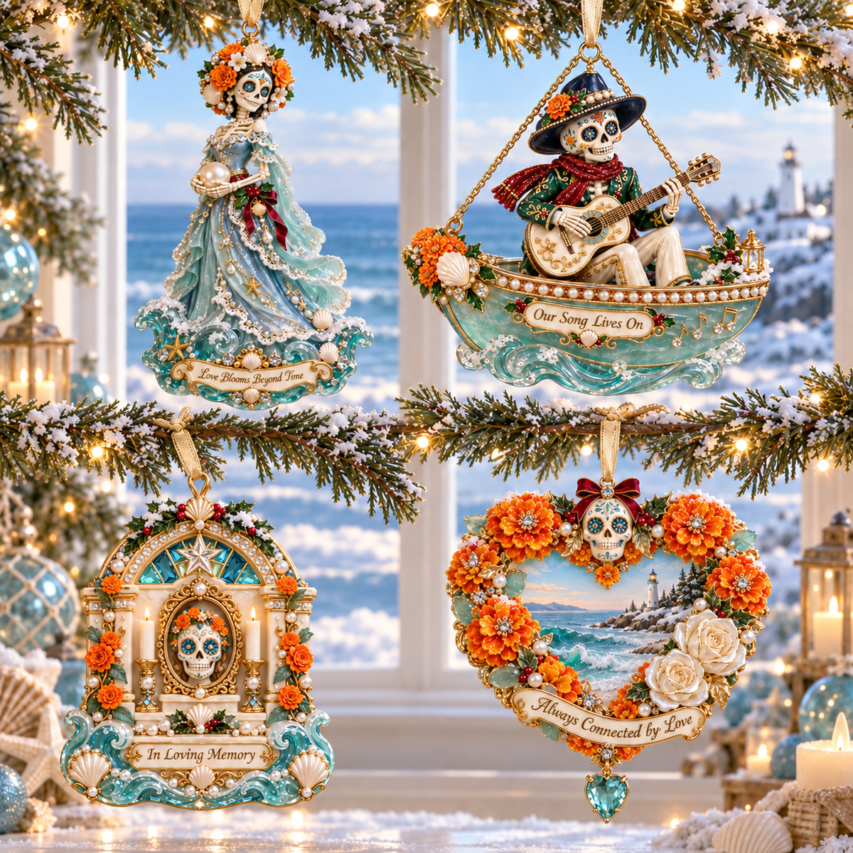 Ocean Day of the Dead hanging ornament collection
