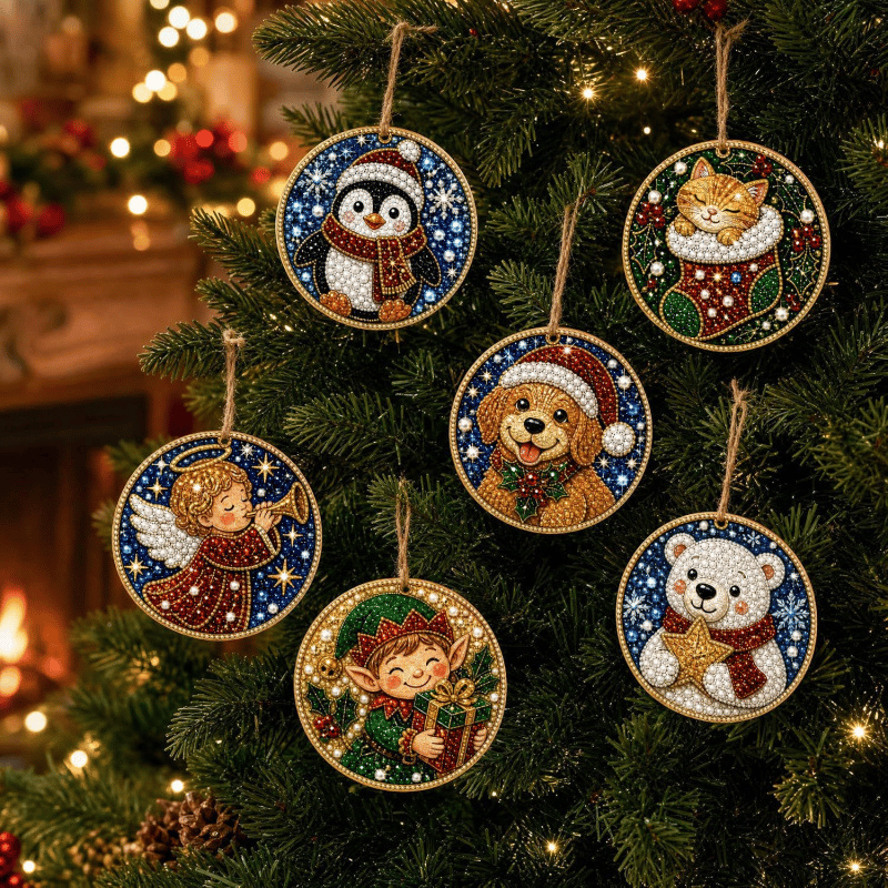 🔥Last Day Promotion!🎄Christmas DIY Diamond Painting Ornaments Kit (6 PCS)🎅