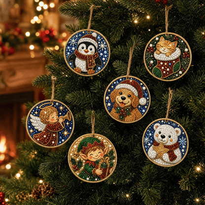 🔥Last Day Promotion!🎄Christmas DIY Diamond Painting Ornaments Kit (6 PCS)🎅
