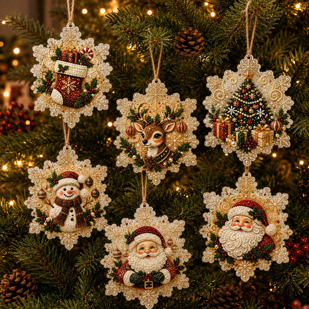 🔥Last Day Promotion!🎄Christmas DIY Diamond Painting Ornaments Kit (6 PCS)🎅