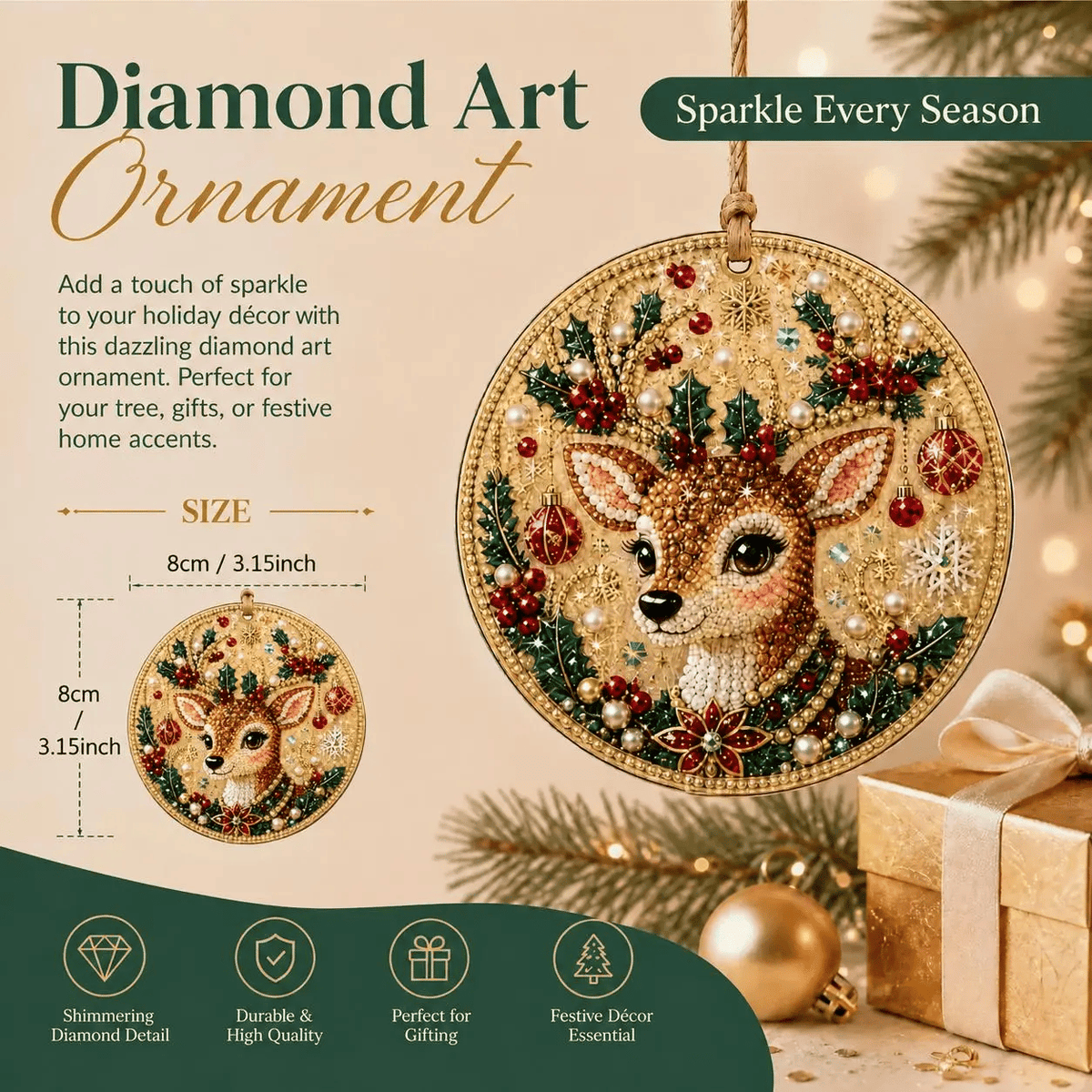 🔥Last Day Promotion!🎄Christmas DIY Diamond Painting Ornaments Kit (6 PCS)🎅