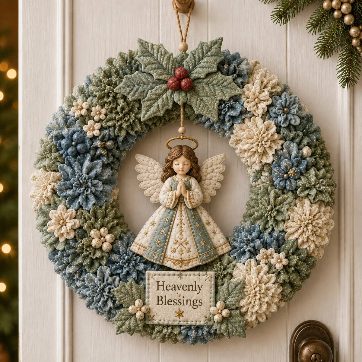 🎀Turn Simple Fabric Pieces Into A Christmas Wreath You Made Yourself.