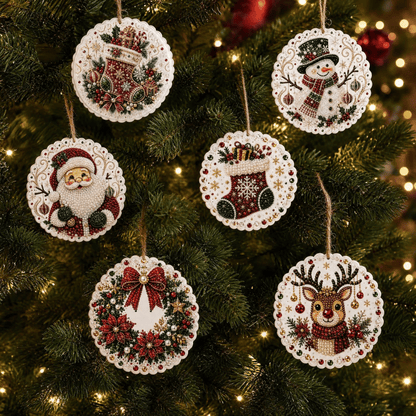 🔥Last Day Promotion!🎄Christmas DIY Diamond Painting Ornaments Kit (6 PCS)🎅