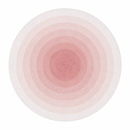 Blush Pink Gradient Round Accent Rug