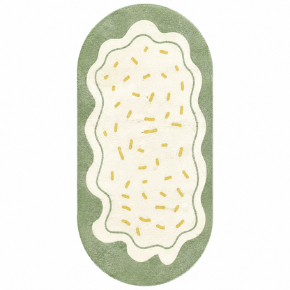Green Sprinkle Faux Cashmere Runner Rug