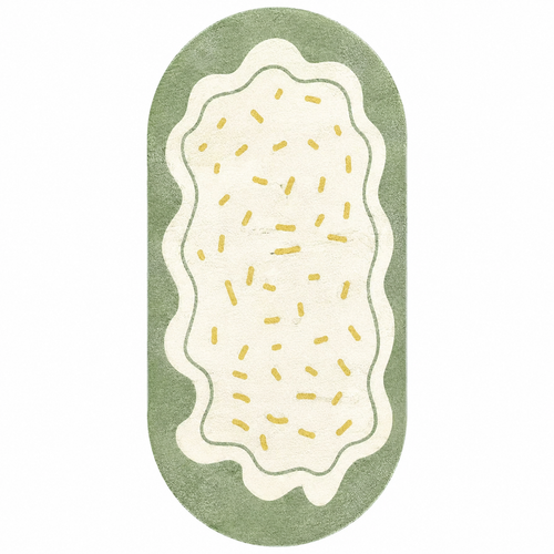 Green Sprinkle Faux Cashmere Runner Rug