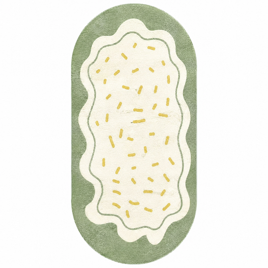 Green Sprinkle Faux Cashmere Runner Rug