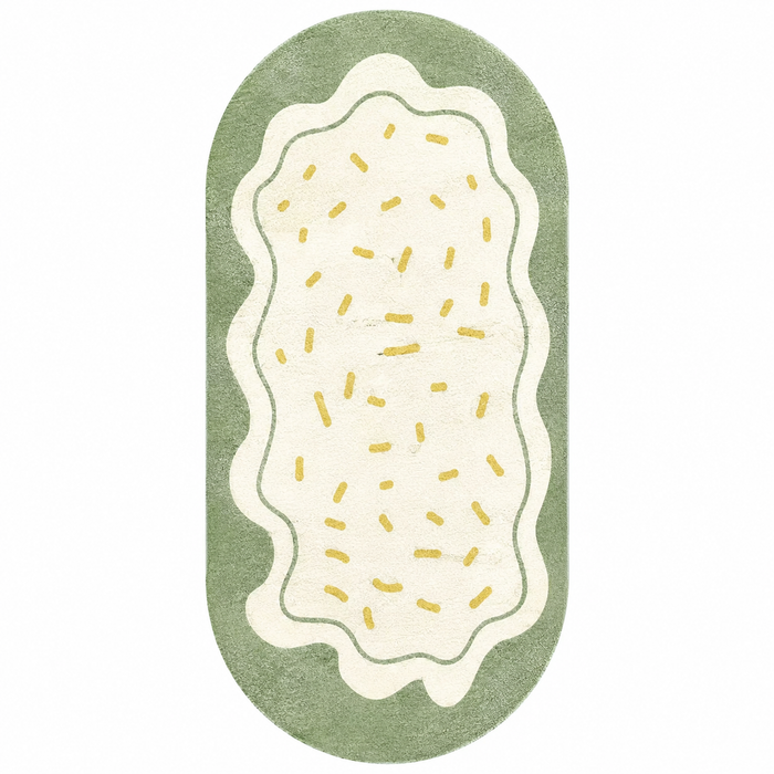 Green Sprinkle Faux Cashmere Runner Rug