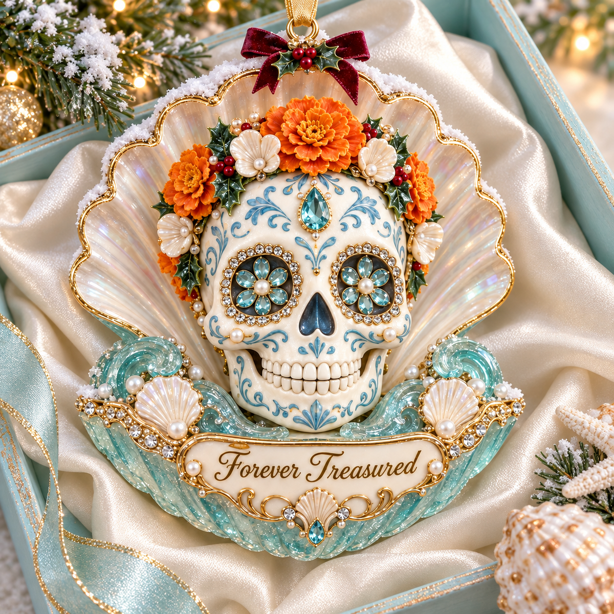 Ocean Day of the Dead memorial ornament as a gift