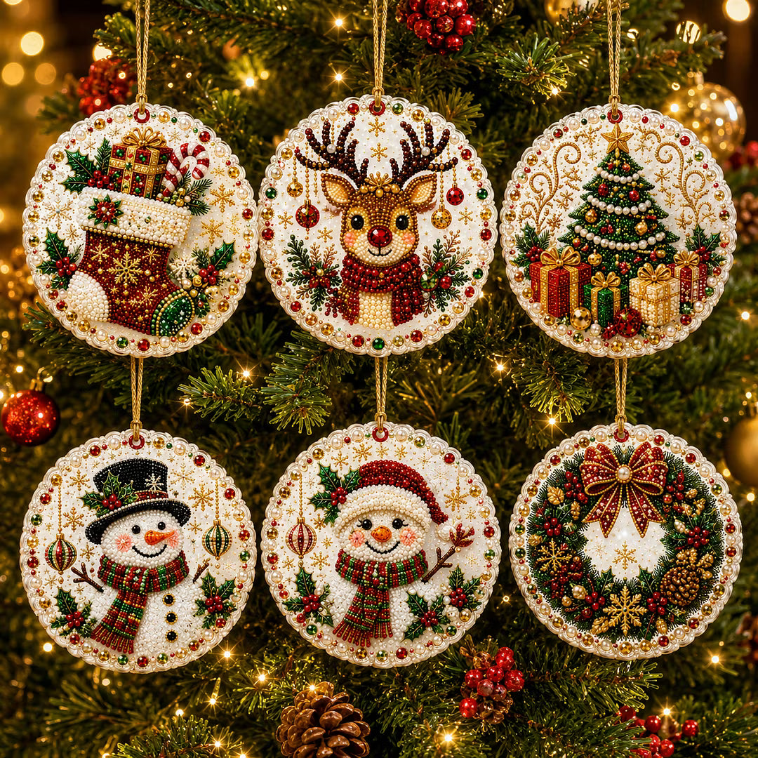 🔥Last Day Promotion!🎄Christmas DIY Diamond Painting Ornaments Kit (6 PCS)🎅
