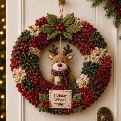 🎀Turn Simple Fabric Pieces Into A Christmas Wreath You Made Yourself.