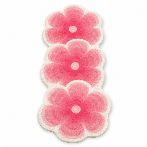 Pink Flower Bedside Rug