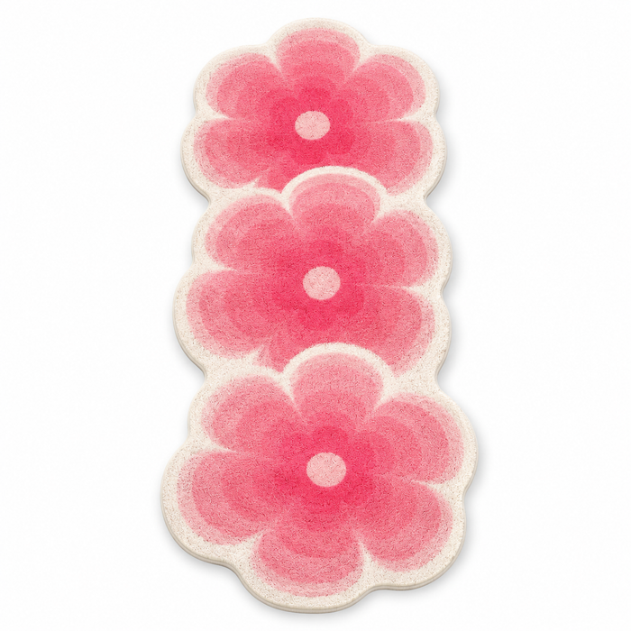 Pink Flower Bedside Rug