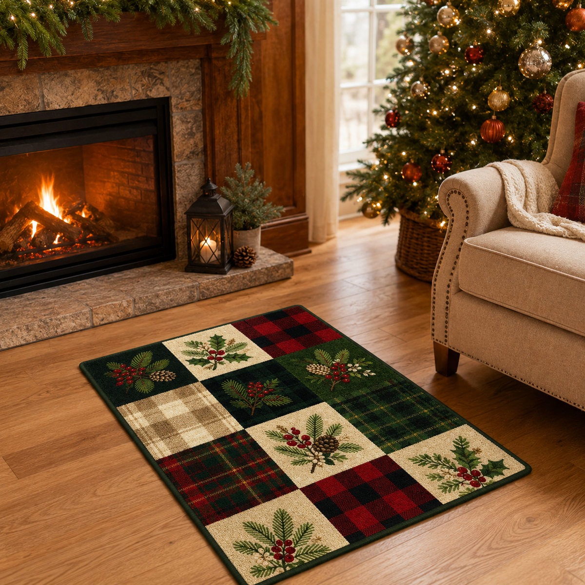 Christmas Patchwork Rug