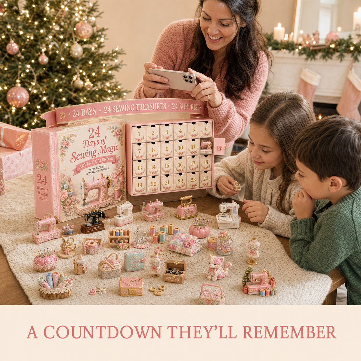 🔥🇺🇸 Limited Edition! 🌟24 Days of Sewing Magic Advent Calendar – Christmas Countdown Gift for Sewing Lovers
